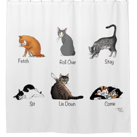 Cat Commands Duschvorhang (Vorderseite)