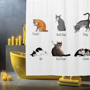 Cat Commands Duschvorhang