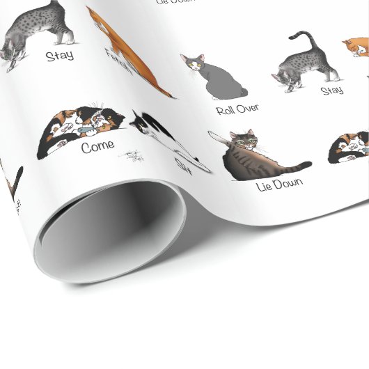 Cat Commands Geschenkpapier (Rolleneckpunkt)