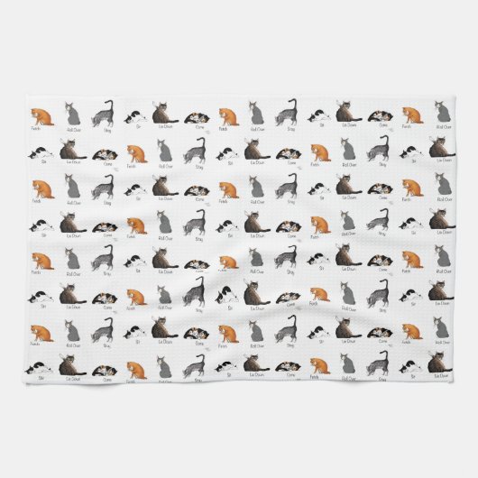 Cat Commands Geschirrtuch (Horizontal)