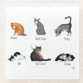 Cat Commands Glasuntersetzer (Vorderseite)