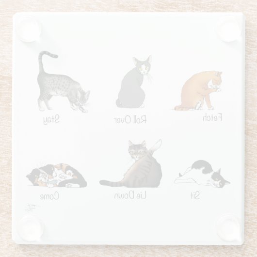 Cat Commands Glasuntersetzer (Rückseite)