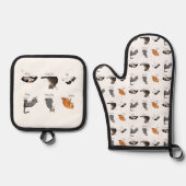 Cat Commands Ofenhandschuh & Topflappen-Set (Vorderseite)