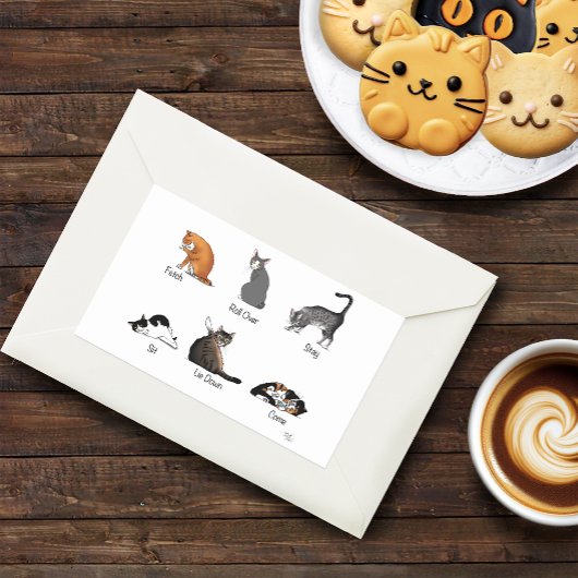 Cat Commands Rechteckiger Aufkleber