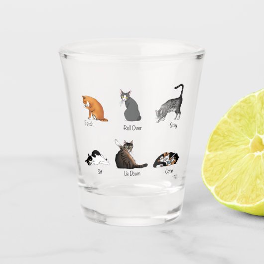 Cat Commands Schnapsglas (Vorderseite)