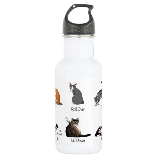 Cat Commands Trinkflasche (Vorderseite)