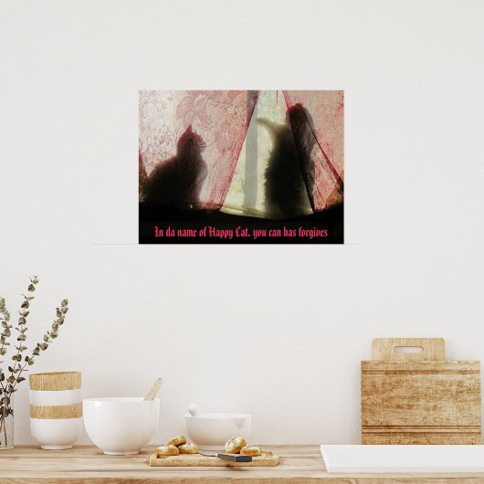 Cat Confessional Stand Meme Poster (Küche)