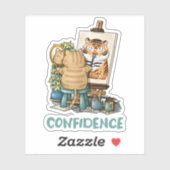 Cat Confidence Self Portrait of Tiger Aufkleber (Blatt)