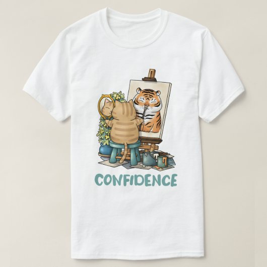 Cat Confidence Self Portrait of Tiger T-Shirt (Design vorne)