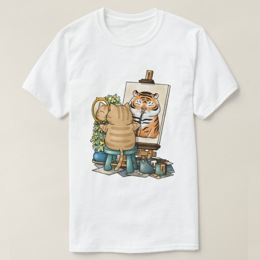 Cat Confidence Self Portrait of Tiger T-Shirt (Design vorne)
