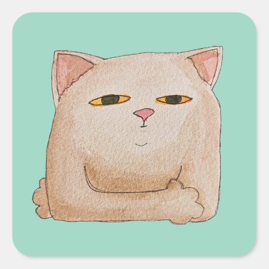 Cat Control Quadratischer Aufkleber (Vorderseite)