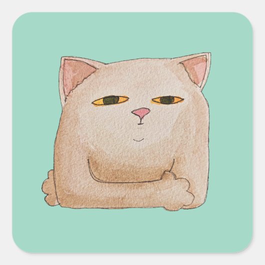 Cat Control Quadratischer Aufkleber (Vorderseite)