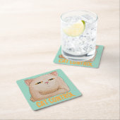 Cat Control Rechteckiger Pappuntersetzer (Vor Ort)