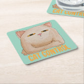 Cat Control Rechteckiger Pappuntersetzer (angewinkelt)