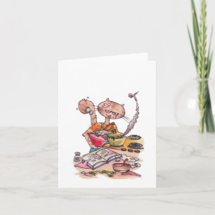 Cat Cooking notecard Karte