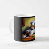 Cat Cooking Spaghetti Kaffeetasse (Vorderseite Links)