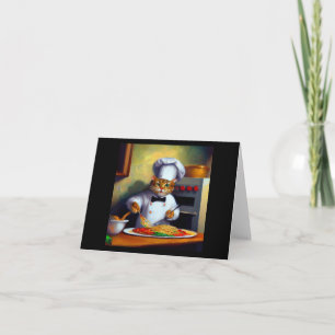 Cat Cooking Spaghetti Karte