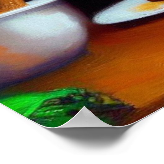 Cat Cooking Spaghetti Poster (Ecke)