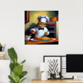Cat Cooking Spaghetti Poster (Heimbüro)