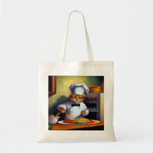 Cat Cooking Spaghetti Tragetasche