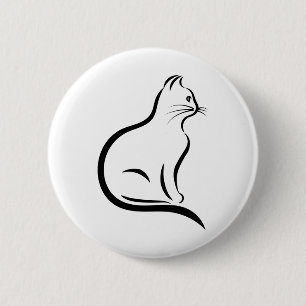 Cat Cool Remeras Helix Line Art Tiere Button