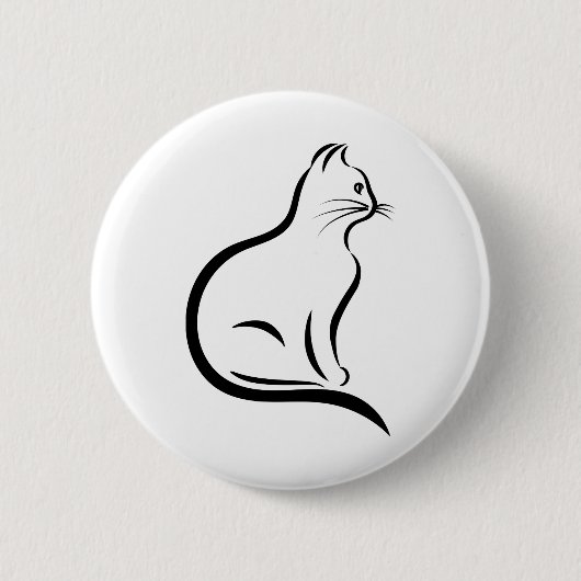 Cat Cool Remeras Helix Line Art Tiere Button (Vorderseite)