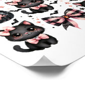 Cat Coquette Halloween Bows Black Pink Halloween G Poster (Ecke)