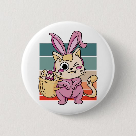 Cat Cosplayer Oster Bunny Costume Eierkörbchen Button (Vorderseite)