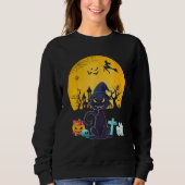 Cat Costume Halloween Witch Horror Carved Pumpkin Sweatshirt (Vorderseite)