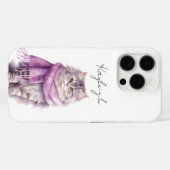 Cat Cosy Winter Lila Scarf Case-Mate iPhone Hülle (Rückseite (Horizontal))