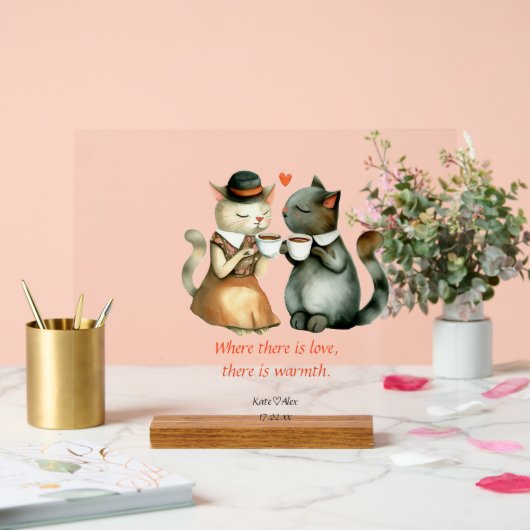 Cat Couple Acrylschild (Hochzeit)