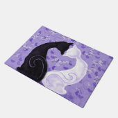 Cat Couple Doodmat - Schöne Liebe Fußmatte (Schrägansicht)