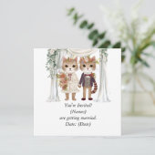 Cat Couple for Wedding Save the Date Einladung (Stehend Vorderseite)