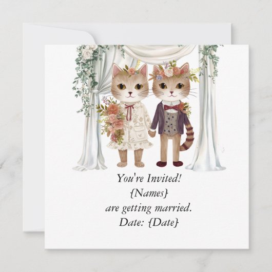 Cat Couple for Wedding Save the Date Einladung (Vorderseite)