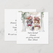 Cat Couple for Wedding Save the Date Einladung (Vorne/Hinten)