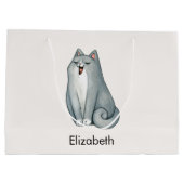 Cat Couple Liebt Niedlichen Funny Happy Valentine' Große Geschenktüte (Rückseite)