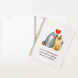 Cat Couple Liebt Niedlichen Funny Happy Valentine' Planer