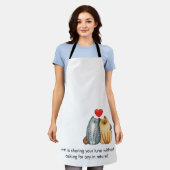 Cat Couple Liebt Niedlichen Funny Happy Valentine' Schürze (Getragen)