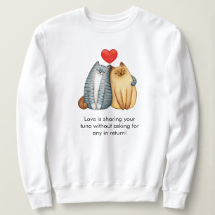 Cat Couple Liebt Niedlichen Funny Happy Valentine' Sweatshirt