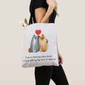 Cat Couple Liebt Niedlichen Funny Happy Valentine' Tasche (Von Nahem)