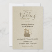 Cat Couple Modern Gold Elegante Hochzeit Einladung (Vorderseite)