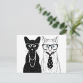 Cat Couple Postkarte (Stehend Vorderseite)