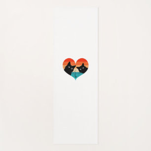 Cat Couple Retro Vintages Shirt Funny Black Cat Yogamatte