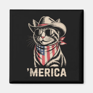 Cat Cowboy Merica Kitten Patriot Boys 4. Juli Magnet