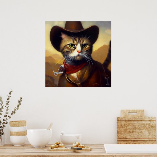 Cat Cowboy Poster (Küche)