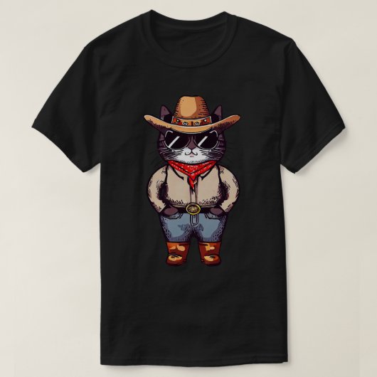 Cat Cowboy T-Shirt (Design vorne)