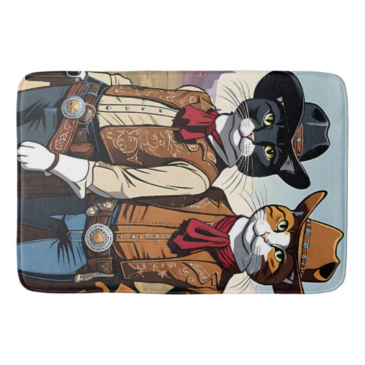 Cat Cowboys Badematte (Vorderseite)
