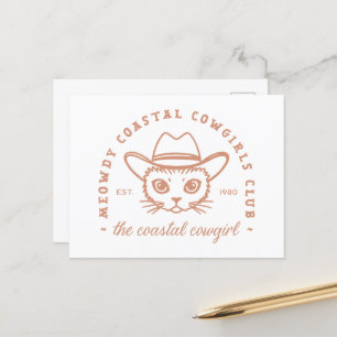 Cat Cowgirl Country Club Postkarte