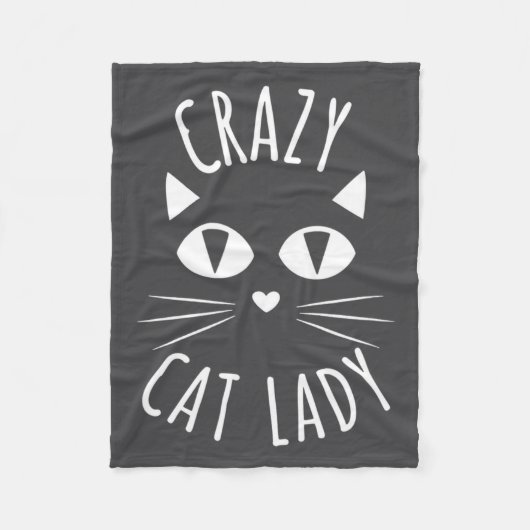 Cat Crazy Cat Lady Funny Cat Lover Mother's Day Bi Fleecedecke (Vorderseite)