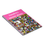 Cat Crazy Clowder Katzen, buntes Geschenk Notizblock (Rechte Seite)